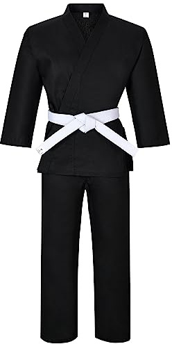 Karate gi Martial Arts Elastic Drawstring Karate Uniform For Kids & Adult Lightweight Student Gi with Free Belt 00 (3'9-4'/50 lbs)