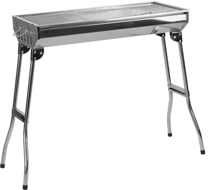 Garden Mile Barbecue a carbonella in acciaio inox a mezzo barile, pieghevole, portatile, per esterni, patio, giardino, riscaldamento, spiaggia, picnic, campeggio, barbecue portatile per cucinare