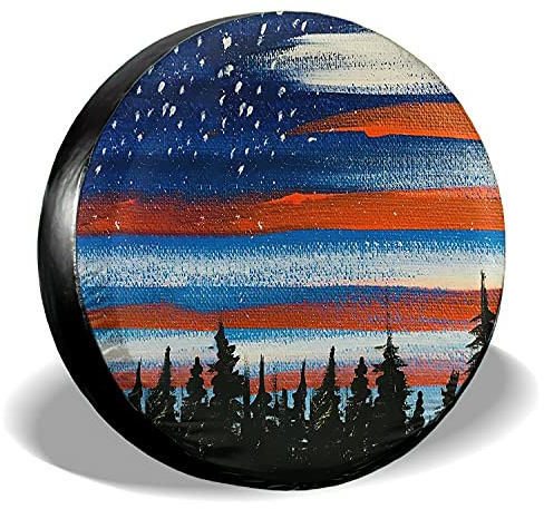 Spare Tire Cover Waterproof Sun Protection Fit for Trailers, RV, SUV, Off-Road Vehicle, Camper, and Trucks Black (15 for tire Diameter 27.55-29.52)