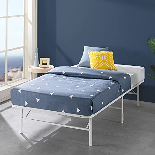Zinus SmartBase Letto pieghevole 80x190 cm - Altezza 35 cm - Ottimo come letto per gli ospiti - Con contenitore sotto il letto - Letto in metallo - Bianco