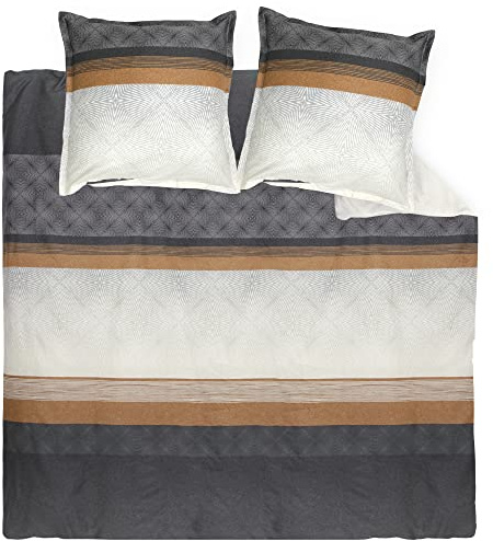 Linnea Parure de lit 240x220 cm Satin de Coton Tiago Noir