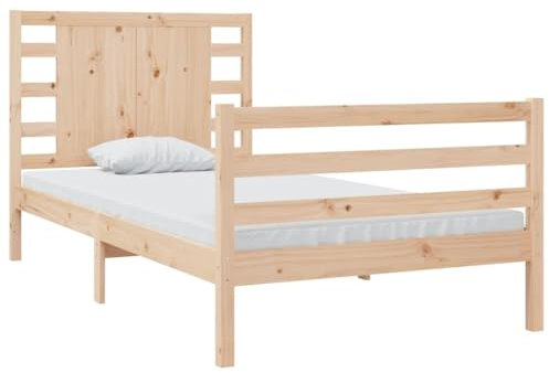 vidaXL Massivholzbett Einzelbett Bettgestell Bett Holzbett Bettrahmen Lattenrost Schlafzimmermöbel Schlafzimmerbett Kiefer 90x190cm