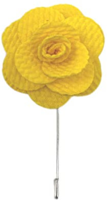 Yellow Handmade Flower/Rose Lapel Pin