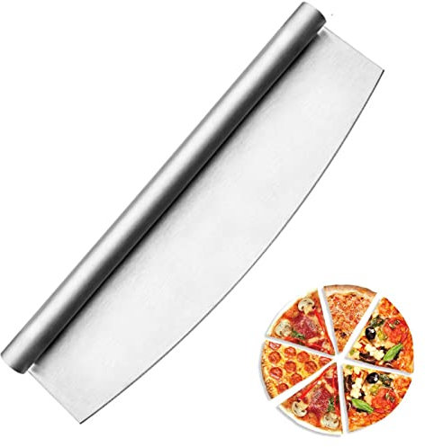 TONGDY Cortador de Pizza, rebanador Afilado de Acero Inoxidable, Rueda cortadora de Pizza, Resistente a la oxidación, maneja Pizza Grande y pequeña