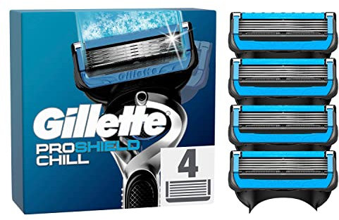 Gillette ProShield Chill Rasierklingen für Rasierer, 4 Ersatzklingen für Nassrasierer Herren mit 5-fach Klinge, Made in Germany