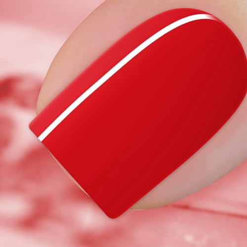 BURANO Esmalte Semipermanente para Uñas UV LED, Pintauñas Gel de 15ml Soak Off Rojo (Pure Red 25)
