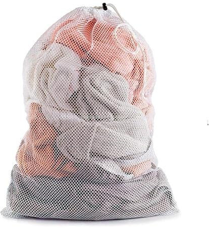 INF Red para la Ropa, Bolsa para la Ropa Grande, Bolsa para la Ropa 90x60cm, Blanca