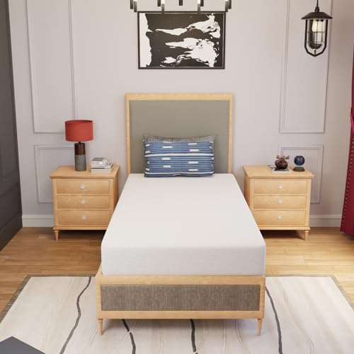 PayLessHere | 8 Inch Twin Mattress | White | Green Tea Gel Memory Foam