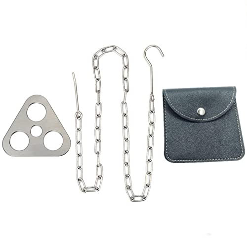 KINHA Outdoor-Grill-Hängetopf-Ständer-Set, Edelstahl, dreieckig, Lagerfeuerregal, tragbar, Picknick-Hängehalter, Camping, Zuhause, BBQ-Werkzeug
