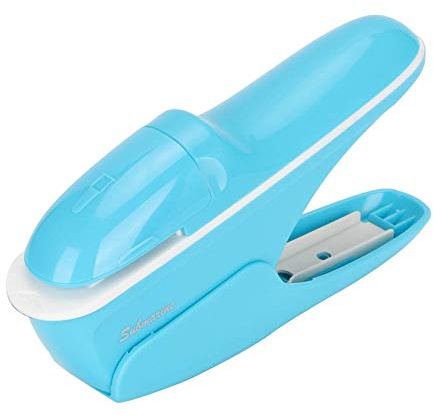 Stapleless Stapler, No Staple Staplers Paper Clinch Staple Free Stapler | Manual Portable Staple-Less Staplers Paper Binding Binder Paperclip Binding Hand Tool, Up to 8 Sheets Binding (Blue)