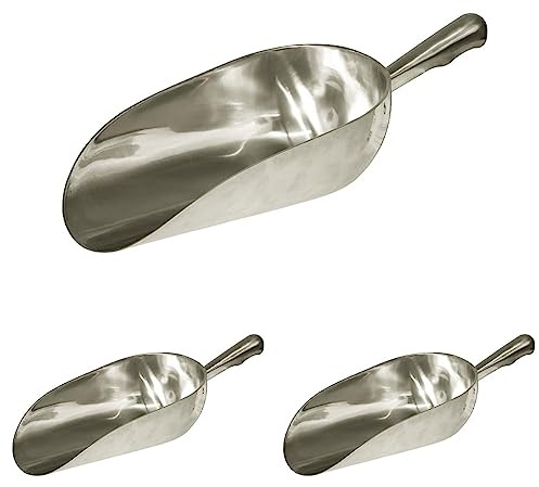 Kerbl 29796 Aluminium -Abwiegeschaufel 900 g, runde Ausführung (Packung mit 3)
