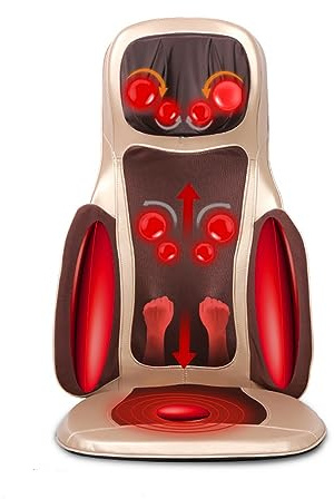panfudongk Verstellbares Massagekissen Masagegärete Massagesessel Ganzkörpermassage | Shiatsu-Massage für Nacken und Rücken | Vielseitige Anwendung | Vibrationsmassage White
