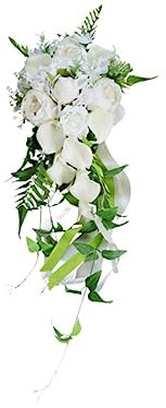 Abaodam Brautstrauß Aus Seide Handgebunden Mit Calla-Lilie Naturgetreue Blumen Für Hochzeit Brautblumenstrauß Als Dekoration Für Schlafzimmer Wohnzimmer Balkon