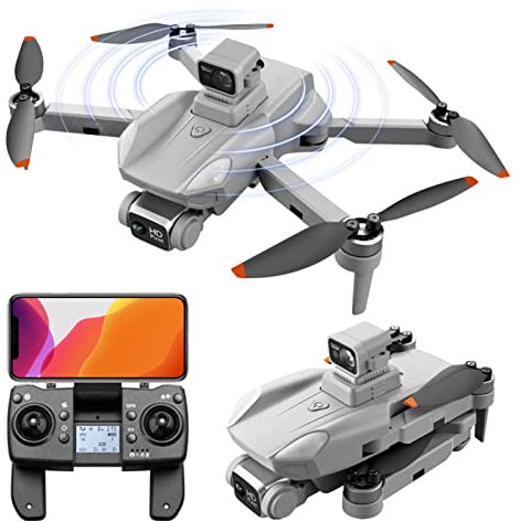 BROLEO Droni con videocamera per Adulti 4K, Drone per Evitare Ostacoli, Drone GPS con Raggio di Controllo remoto di 1 km, Ritorno Automatico a casa, Quadricottero RC Senza spazzole