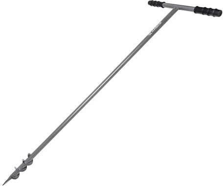 KADAX Trapano per piantare alberi, trapano manuale a forma di T, per giardinaggio, trapano da giardino per pali di recinzione, trapano con manico (Ø 50 mm)