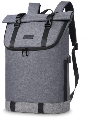 VESERI Rolltop Rucksack Damen Herren,Wasserdicht Laptop Rucksack für Reiser Lehrer,Modern Tagesrucksack