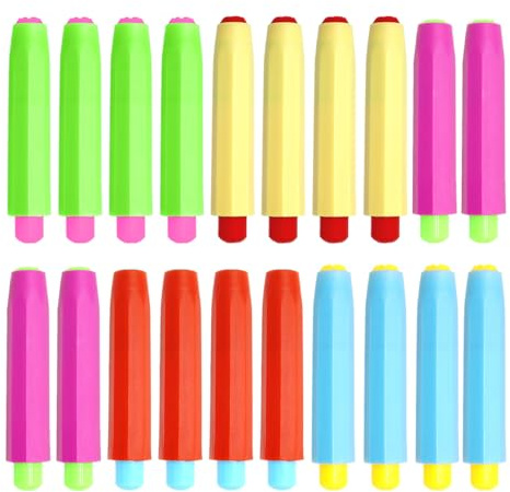 EHDWXVZM 20 Stück Bunte Kreidehalter, Verstellbare Kreidehülse, Kunststoff-Kreidehülle, Keine Schmutzigen Hände, Kreidehalter, Griffiger Kreidehalter, Geeignet Für Schule, Büro