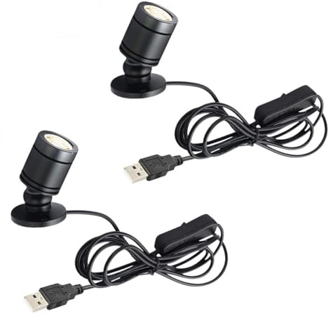 FSLiving Mini Aluminium LED Einbaustrahler, 2 stk Minispot Einbauleuchte mit Transformer, kühles Weiß für Flur, Galerien, Geschäfte, Schmuckschrank,Schrank -1 Watts