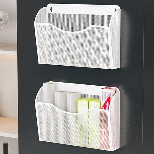 HUHSWOF Übergröße Magnetisches Hängeregal für den Kühlschrank, Küchenorganisation Keine Installation Erforderlich, Gewürze Bequeme Lagerung Hergestellt aus Kohlenstoffstahl (1, Weiß)