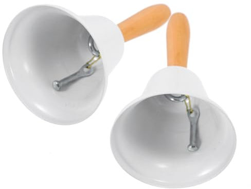 COLLBATH Weihnachtsglocken Aus Metall 2er-Pack Restaurant-handglocke Glocke Esstischglocke Handglocken Handglocken Rustikaler Holzgriff