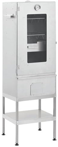 Xichuzi Forno Affumicatore BBQ con Tavolino in Acciaio Zincato, affumicatore, BBQ, tavolino Preparazione da Cucina, affumicatore da Esterno, Barbecue-3187616