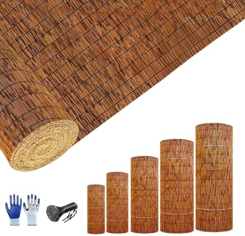 Générique Canisse en Roseau Naturel Brise Vue Jardin 50 60 70 80 90 100 110 120 130 140 150 160 170 180cm Canisse Bambou Cloture Jardin Exterieur(160x300cm)