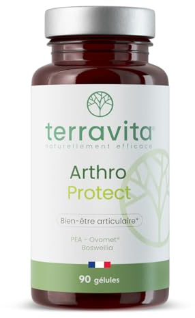Arthro Protect | Formule Articulation avec PEA + Ovomet (Glucosamine, Chondroïtine, Collagène, MSM) + Boswellia | Soulage et Protège les Articulations | 90 Gélules Vegan | Made in France | Terravita