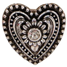 Alpenflüstern Ansteck-Pin Trachtenherz - Trachten-Anstecker, Trachtenschmuck für Damen und Herren (antik-silber-farben) API143