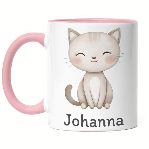 Kiddle-Design Kindertasse mit Namen Personalisiert, Personalisierte Tasse Kinder mit Elefant, Namenstasse Elefanttasse, Kinderbecher als Geschenk zur Geburt, Taufe Weihnachten - Tasse Weiß