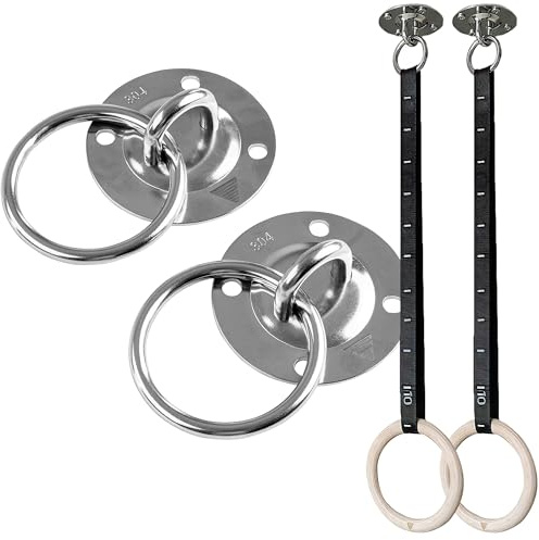 GORNATION Edelstahl Wand- und Deckenanker für Schlingentrainer, Wandhalterung für Aufhängegurte, Gymnastikringe & Yoga Swings, Ceiling Anchor bis 250 kg, enthält Fischer Schrauben und Dübel