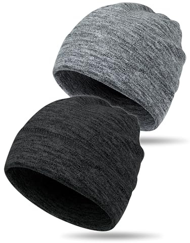 MELLIEX 2 Pezzi Berretto Uomo Donna Invernali, Cappello in Pile Skull cap Sportivo Multifunzionale per attività All'aperto Come Corsa, Ciclismo, Escursionismo