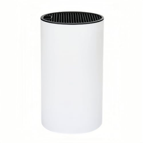 Inanhoo Knife Block Without Knives, Universal Block, White | Space-saving Knife Holder with Unique Slots to Protect Blades, Fits most Knifes, Detachable, Easy Cleaning, Sturdy & Stable