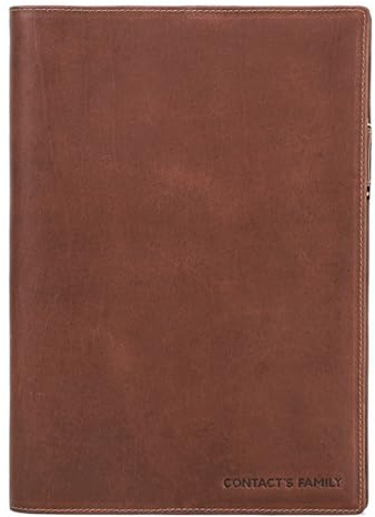 Jooehyer Retro-Leder-Buchhülle, Schutzhülle mit Stifthalter, Business-Notizblock, Notizbuch, Bücherhülle, Büro, Schulbedarf, Einfach zu Bedienen, B5