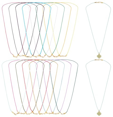 PH PandaHall 16 cordini in nylon per la creazione di gioielli, 16 colori, 52,5 cm, corda intrecciata con chiusura, catena per collane da donna fai da te