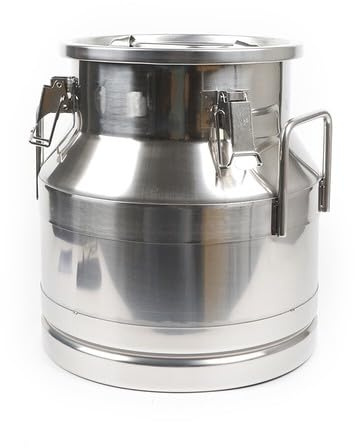 WFIETN - Cubo de acero inoxidable, jarra de leche de 12 litros con tapa, jarra de leche de acero inoxidable, bidón hermético, jarra de cocina, jarra de transporte, jarra de leche, jarra de crema, para