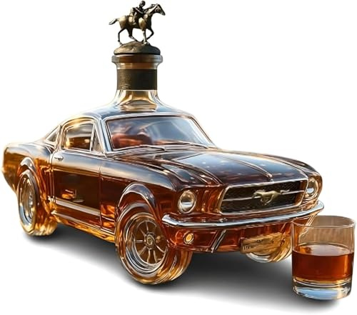 300ML Whisky Dekanter, Weinflaschen Kunststatue, Auto-Whiskyflaschen-Statuen, Neuartige Glas-Dekanter-Skulpturen, Kreative Auslaufsichere Leere Weinkaraffe-Schnapsspender-Ornamente