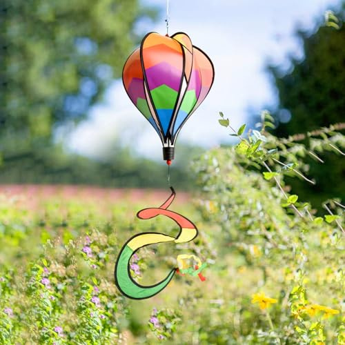 UTTASU Lot de 2 moulins à vent en forme de montgolfière géométrique 3D à suspendre