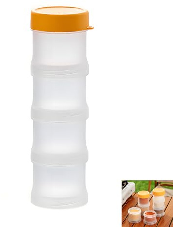 Kisstta 4-in-1 Gewürzstreuer, Mini Camping Gewürze Set, Tragbar Outdoor Gewürzgläser, Camping Gadgets Wohnmobil, Klein Reisegewürzset für Reisen Picknick BBQ Küche (Weiß 1)