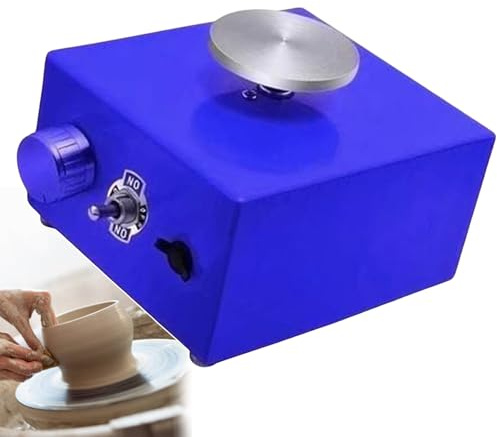 ZGHQHCDRH tornio da vasaio, Tornio for Ceramica da 2000 Giri/min con 2 Piatti girevoli | Rotazione bidirezionale controllabile | Interruttore avanti/Indietro(Blue)