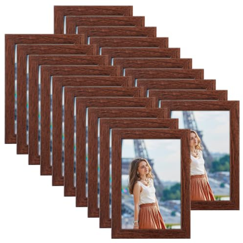 LDXDRU 20 Stück Bilderrahmen 10x15 cm, Vintage-Stil Fotorahmen Collage Set für Wohnzimmer Schlafzimmer Kinderzimmer Büro Treppenhaus Flur, Wand- oder Tischaufsteller