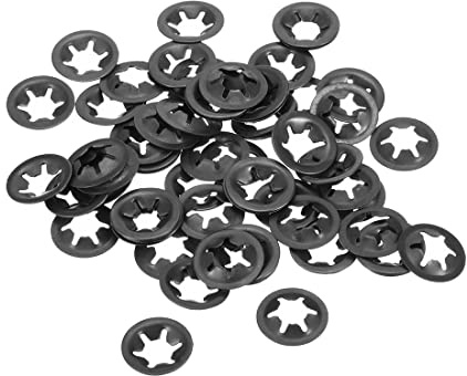 Carte de Source M5 Interne dent Starlock Rondelle 4,5 mm I.D. 14 mm Diamètre Potence Serrure Rondelles Bouton on verrouillage Speed Clip, 65 MN Noir Oxyde Finition (lot de 60)