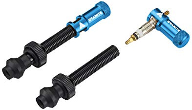 Granite Juicy Nipple Presta Valve Cap and 44mm Valve Stem Set (Blue)
