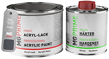 MG PRIME RAL 7015 Schiefergrau/Slate grey Acryl-Lack matt 0,75 Liter / 750 ml Dose inkl. Härter