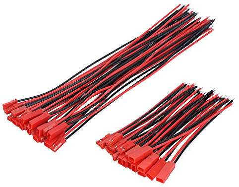 YIXISI 20 Pairs 22 AWG JST Plug Connector, 100mm and 150mm 2-Pin Male Female Plug Connector Cable Wire for LED Lamp Strip, mini RC helicopter