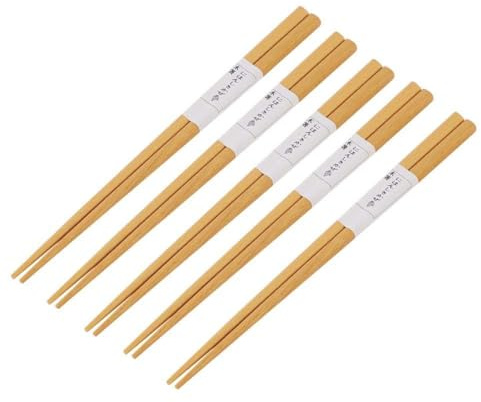 5 Paia di Bacchette Riutilizzabili, Set di Bacchette Sicure in Legno Naturale Intagliato a Mano con Custodia per il Ristorante di Casa