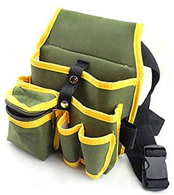 tooloflife Werkzeuggürtel, Werkzeugtasche mit 7 Taschen, für Elektriker, Schreiner, Klempner, Techniker und Maler, Grün, Polyester, 58 cm, TOOL_BELT