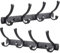 Spotact 2 Pièces Porte-manteau Mural, 4 Doubles Crochets les Manteaux Cintre à Serviette Noir 13,8 x 1,3 Pouces Crochet à Vêtements Antirouille pour Entrée Salle de Bain Chambre Cuisine