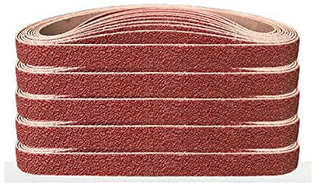 FEIHU Aluminiumoxid-Schleifbänder 10x330 mm.5 verschiedene Körnungen.jeweils 6 X 40/80/120/180/320,Schleifband-Set, Für Druckluft bandschleifer,Polieren Metall,Holz|Fingerschleifer(30 Stück)