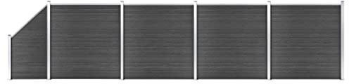 vidaXL Zaunelement Set WPC 792x(105-186) cm Schwarz