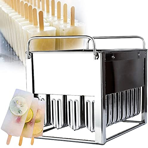 0℃ Outdoor Moule à Popsicle en Acier Inoxydable, Acier Inoxydable Moule à Popsicle avec Support de Bâton Famille Ice Cream Ensemble de Moules de 40, Utilisé pour Fabriquer des Sucettes Glacées,B